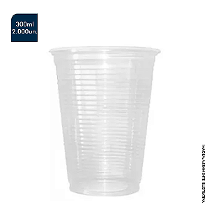 COPO DESCARTÁVEL 300ML POLIPROPILENO (PP) CX COM 2000 UNDS