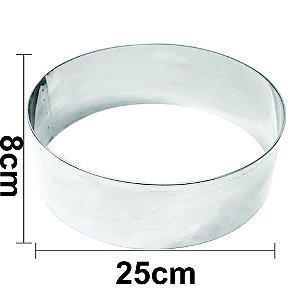 ARO CORTADOR REDONDO EM AÇO INOX 25X8CM