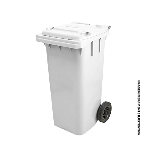 LIXEIRA CONTAINER CONTENTOR 120L C/ RODAS P/ COLETA SELETIVA BRANCA