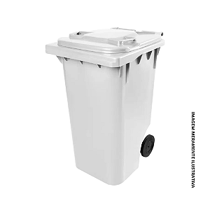 LIXEIRA CONTAINER CONTENTOR 240L C/ RODAS P/ COLETA SELETIVA BRANCA