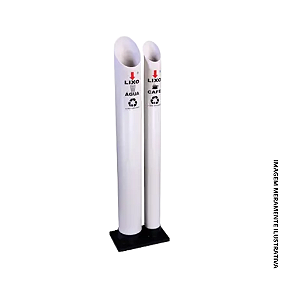 LIXEIRA DUPLA COLETORA P/ COPOS ÁGUA E CAFÉ