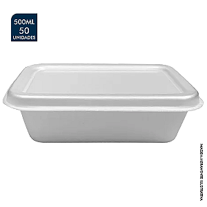 POTE RETANGULAR DE ISOPOR 500ML C/ 50 UNIDADES