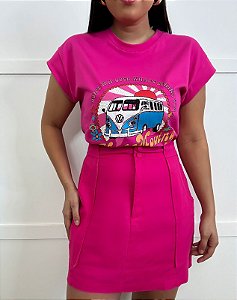 T-shirt Austrália Estampada Kombi Rosa Pink