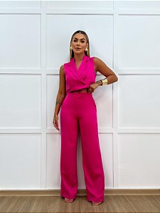 Conjunto Alfaiataria Colete Luísa Rosa Pink