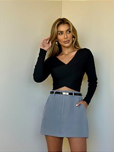 Cropped Transpassado Modal Miami Preto