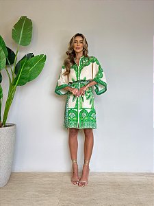 Camisa Longa Estampada Coqueiral Boho Farm