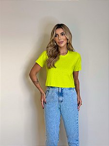 T-shirt Cropped Canadá Strass Verde