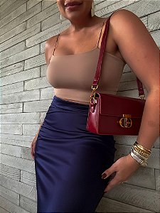 Bolsa Couro (Courino) Vermelho Vinho