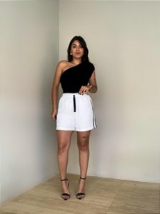Short Anita Branco Listra Preta