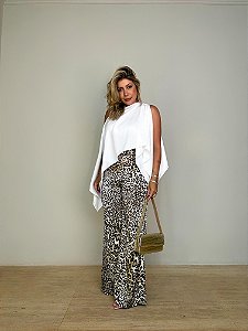 Calça Pantalona Aurora Animal Print