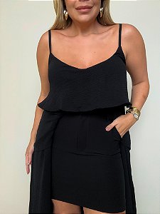 Short Saia Alfaiataria Ayla Preto