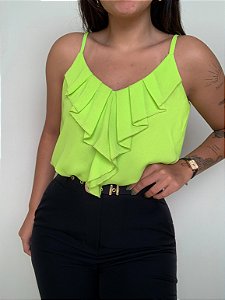 Bata Boho Babados Lily Verde Lima