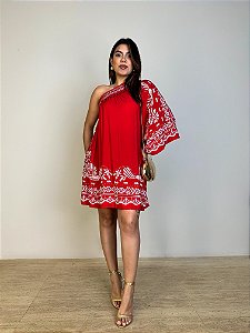 Vestido Curto Ombro Só Estampado Relicário Tropical Farm