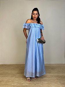 Vestido Longo Helena Azul