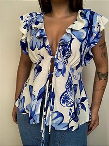 Blusa Chita Porcelana Farm