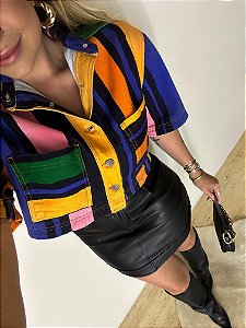 Camisa Sarja Cropped Listra Fantasia Farm