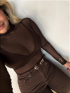 Blusa Tule Austrália Marrom