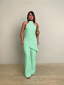 Conjunto Alfaiataria Assimétrico Rebeca Verde Menta