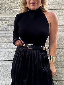 Body Nula Manga Decote Helena Preto