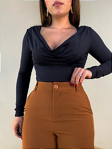 Body Decote Degagê Virgínia Preto