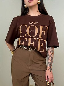 Maxi T-shirt Coffee Bia Marrom