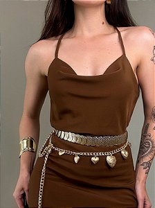 Cinto Escama Texturizado Dourado