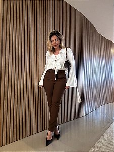 Calça Alfaiataria Chloe Marrom