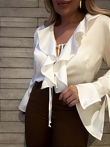 Camisa Babados Chloe Branca