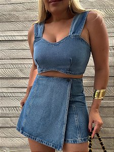 Cropped Jeans Alças Ivete