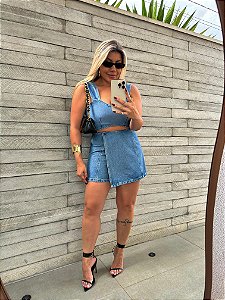 Short Saia Animale Jeans