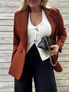 Maxi Blazer Alfaiataria Isabela Caramelo