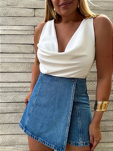 Blusa Decote Degagê Rafaela Branca
