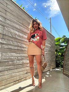 Short Saia Alfaiataria Bege