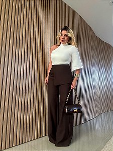 Calça Alfaiataria Clarice Marrom