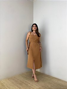 Vestido Midi Alfaiataria Teresa Camel