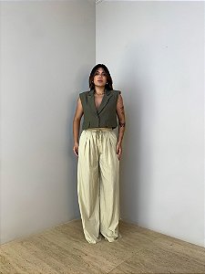 Calça Pantalona Isabela Verde Claro