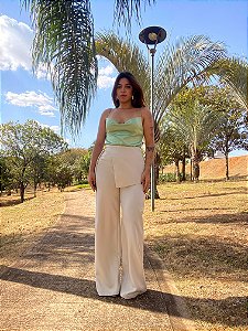 Calça Alfaiataria Clarice Bege Creme