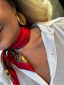 Lenço Cetim Pescoço Vermelho