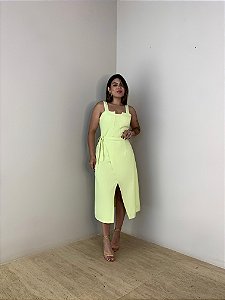 Vestido Midi Alfaiataria Teresa Verde Lima