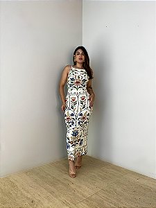 Vestido Alça Estampado Jardim Beleza Farm