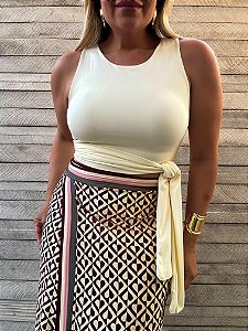 Cropped Amarração Bege Creme