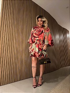 Vestido Curto Estampado Rosas Pintadas Farm