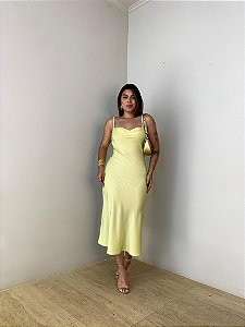Slip Dress Midi Jane Amarelo