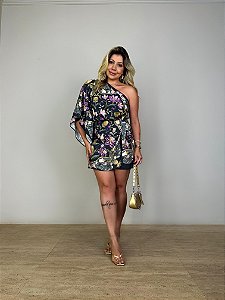 Vestido Ombro Só Lenço Estampado Floral Talita Farm