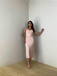 Slip Dress Midi Jane Rosa Chá
