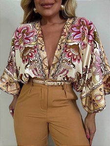 Body Estampado Jardim Majestoso Farm