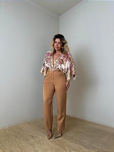Calça Alfaiataria Teresa Bege Camel