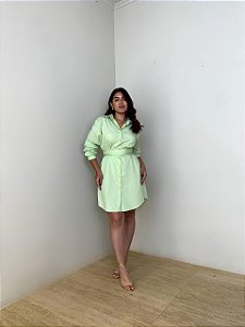 Camisa Chemise Longa Karina Verde Menta