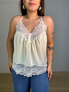 Regata Renda Ester Bege Creme