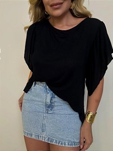 Maxi Blusa Babados Ayla Preta